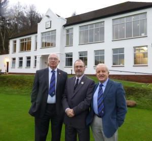 John Telfer (left) with newly-appointed Club Captain Brian Thistle (centre) and John Watson